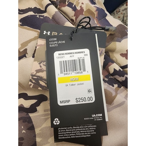 Under Armour Timber Hunting Jacket Ridge Reaper Barren Camo Extreme Season Sz M - Picture 11 of 11